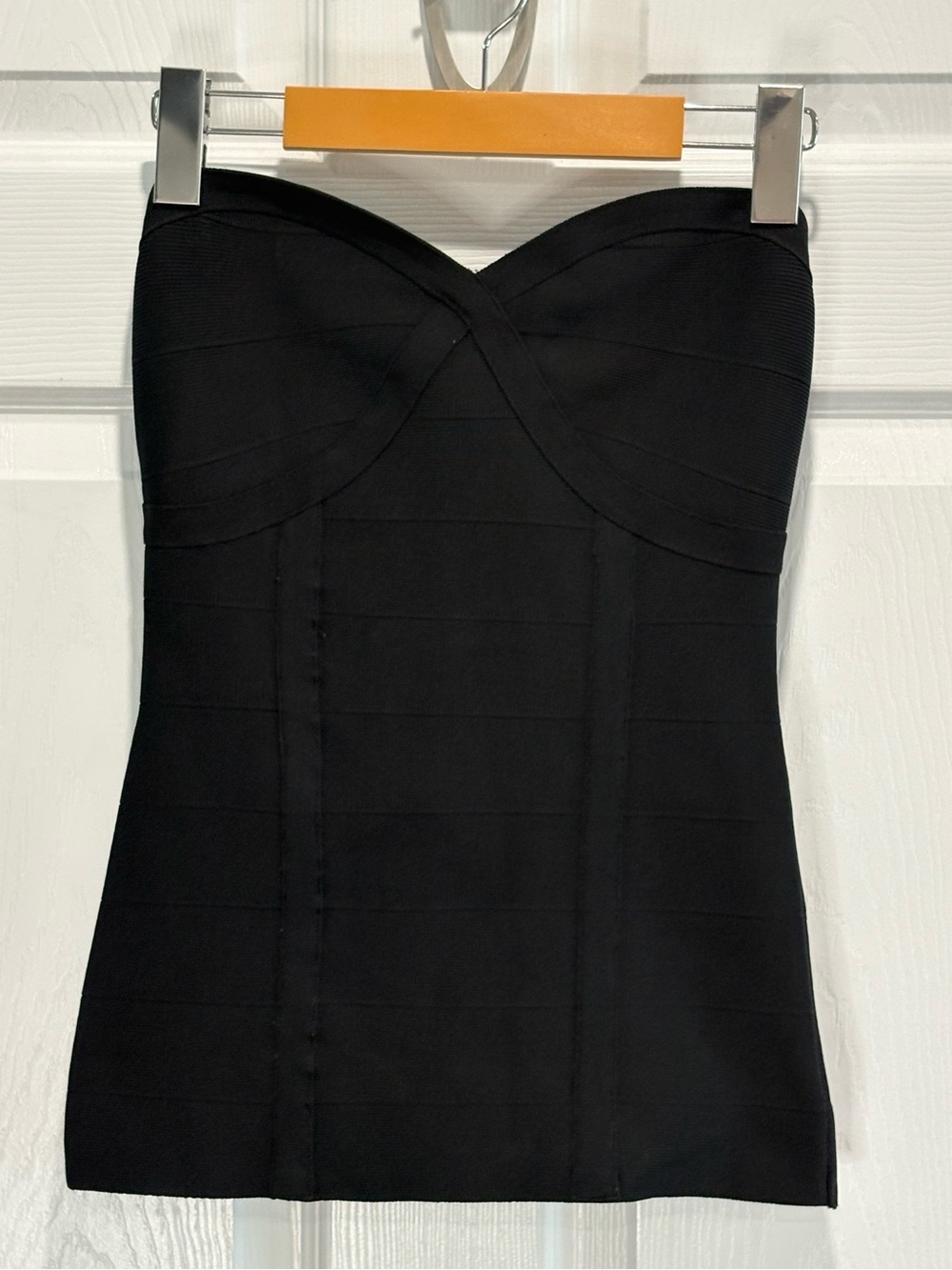 Guess Sweetheart Bandage Strapless Bustier Corset Top, Black, Size S